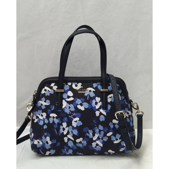Kate Spade Multicolor Canvas Leather Floral Trim Double Handles Satchel Bag - Picture 1 of 16